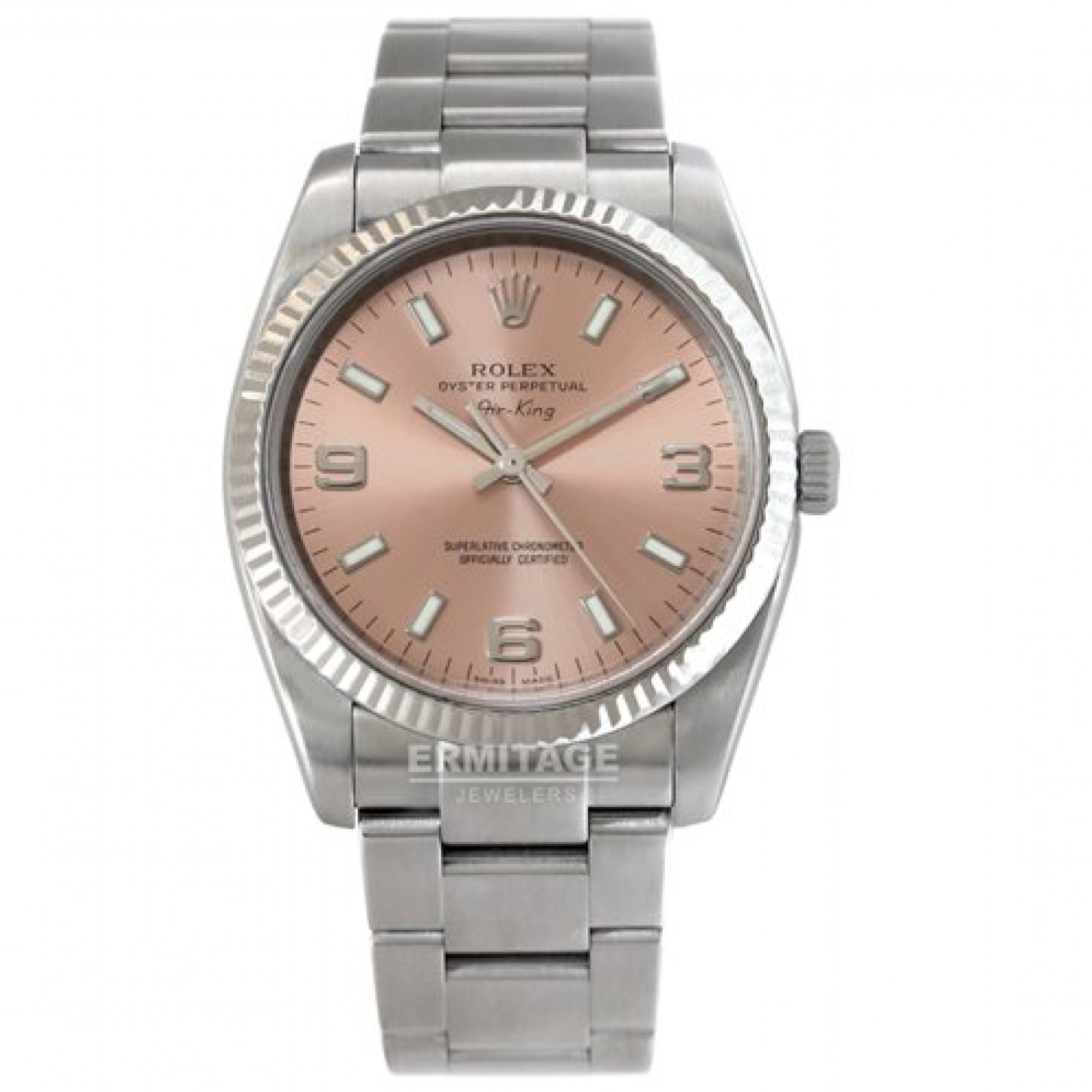 Sell Rolex Air King 114234 Steel with 18 kt White Gold Bezel